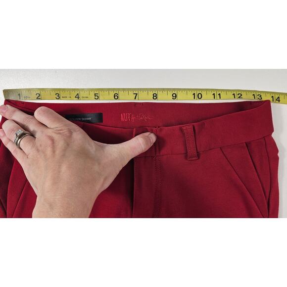 Kut from the kloth 0 red knit stretch trouser skinny pull on pants NWOT career - Picture 7 of 10